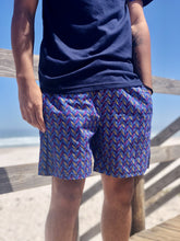 Africa_Made_Only_Purple_Shweshwe_Navy_T_shirt_casual_shorts