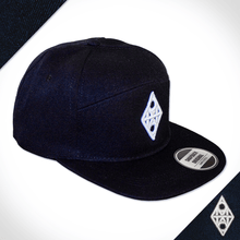 Amo Black & White 5 panel flat peak Cap.