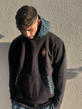 Disco Weave shweshwe fleece hoodie shorts black blue orange africa made only cape town south africa 1 