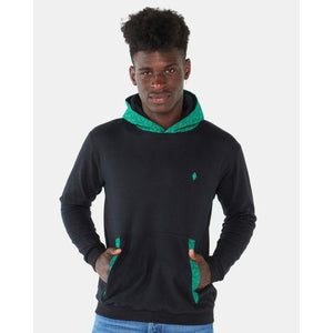 Black and green hoodie with shweshwe 