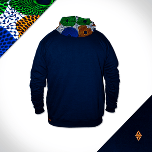 Africa made only Hooded Orange Orb Back Navy