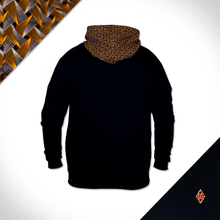 black hoodie with gold shweshwe