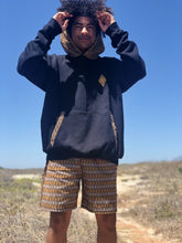 Africa_Made_Only_Gold_Shweshwe_Black_Hoodie_casual_shorts