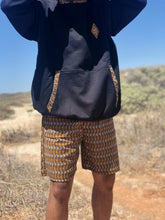 Africa_Made_Only_Gold_Shweshwe_Black_Hoodie_casual_shorts