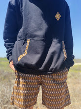 Africa_Made_Only_Gold_Shweshwe_Black_Hoodie_casual_shorts