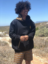 Africa_Made_Only_Gold_Shweshwe_Black_Hoodie_casual_shorts