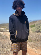 Africa_Made_Only_Gold_Shweshwe_Black_Hoodie_casual_shorts