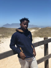 Africa_Made_Only_gold_Shweshwe_Navy_Hoodie