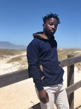 Africa_Made_Only_gold_Shweshwe_Navy_Hoodie