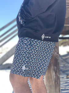 Africa_Made_Only_Blue_Shweshwe_Black_Hoodie_casual_shorts