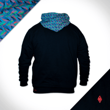 Black and turquoise shweshwe hoodie 