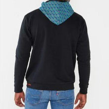 Black and turquoise shweshwe hoodie 