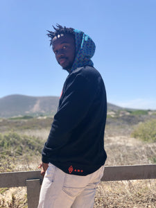 Africa_Made_Only_Green_Shweshwe_Black_Fleece_Hoodie