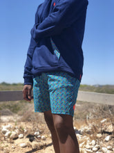 Africa_Made_Only_Green_Shweshwe_navy_Hoodie_casual_shorts