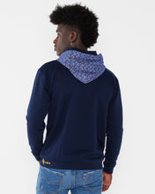 Navy Hoodie with shweshwe