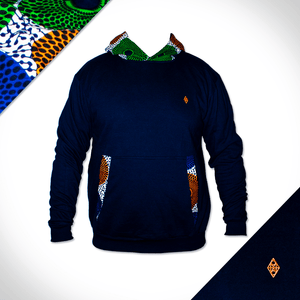Africa Made only Hooded Orange Orb Front Navy