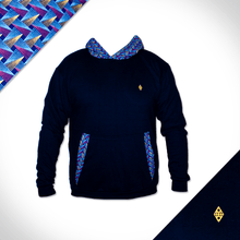 Navy Hoodie with shweshwe