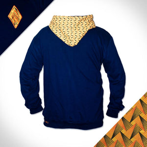 Sun_Hooded_Weave_Navy_Yellow_shweshwe_fleece_Hoodie_Back