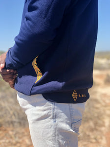 Africa_Made_Only_Yellow_Shweshwe_Navy_Hoodie