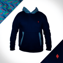 Africa_Made_Only_Green_Shweshwe_navy_Hoodie_