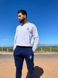 Africa Made Only Joggers Ocean Weave Joggers_Navy Fleece & Shweshwe