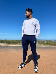 Africa Made Only Joggers Ocean Weave Joggers_Navy Fleece & Shweshwe