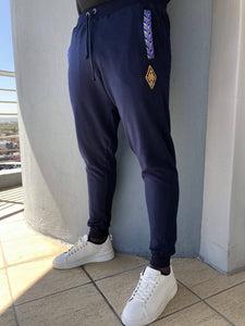 Africa Made Only Joggers Royal Weave Joggers_Navy Fleece & Shweshwe