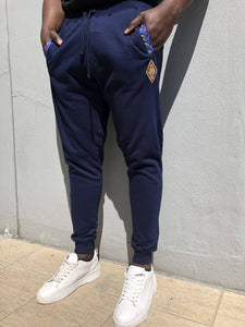 Africa Made Only Joggers Royal Weave Joggers_Navy Fleece & Shweshwe