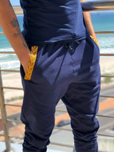 Africa Made Only Joggers Sun Weave Joggers_Navy Fleece & Shweshwe