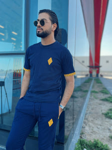 Africa Made Only Joggers Sun Weave Joggers_Navy Fleece & Shweshwe
