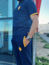Africa Made Only Joggers Sun Weave Joggers_Navy Fleece & Shweshwe