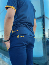 Africa Made Only Joggers Sun Weave Joggers_Navy Fleece & Shweshwe