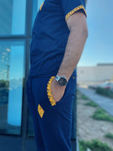 Africa Made Only Joggers Sun Weave Joggers_Navy Fleece & Shweshwe
