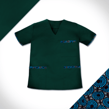 Dr Scrubs green shweshwe