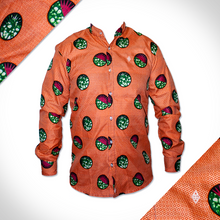 Orange  colour africa shirt collared 