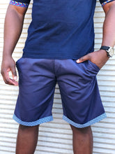 Light blue shweshwe golf shorts 