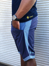 Light blue shweshwe golf shorts 