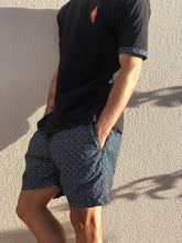 Disco Weave shweshwe cotton t shirt shorts black blue orange africa made only cape town south africa