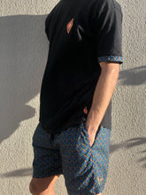 Disco Weave shweshwe cotton t shirt shorts black blue orange africa made only cape town south africa