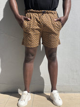 Leopard weave shweshwe shorts 