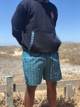 Green_Shweshwe_Black_Peacock_Hoodie_casual_shorts