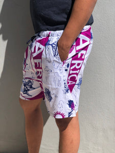 White and Purple africa print swimwear online