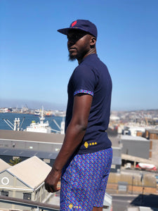  Shweshwe shorts t shirt peak cap