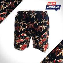 African-King-Casual-Shorts-foral-navy-Red-Africa-Made-Only