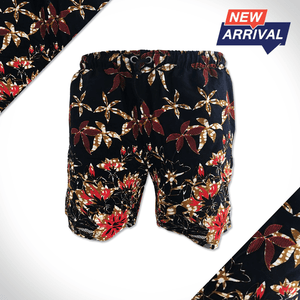 African-King-Casual-Shorts-foral-navy-Red-Africa-Made-Only