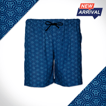 Ripple effect blue shweshwe shorts 