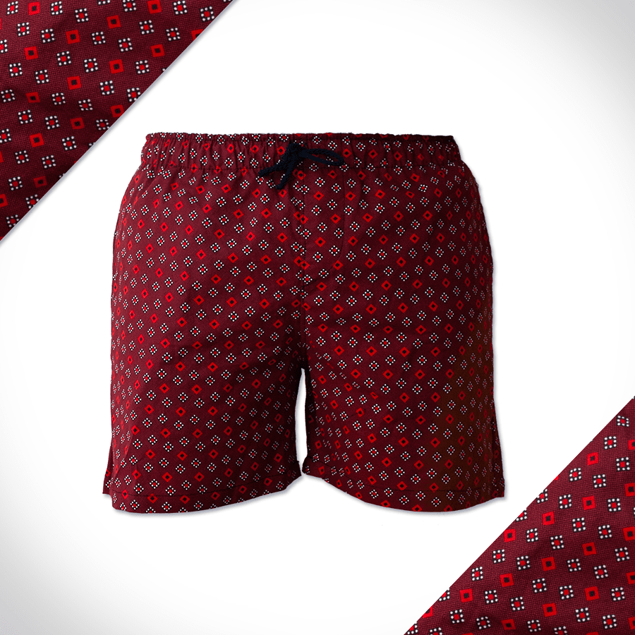 Warriors Wear Red shweshwe Shorts