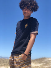 Africa_Made_Only_Gold_Shweshwe_black_T_shirt