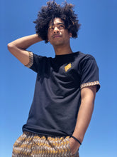 Africa_Made_Only_Gold_Shweshwe_black_T_shirt