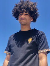 Africa_Made_Only_Gold_Shweshwe_black_T_shirt